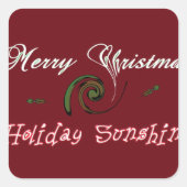 レッドメリークリスマスホリデーサンシャインウィッシュ.png スクエアシール (正面)