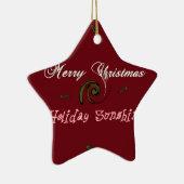 レッドメリークリスマスホリデーサンシャインウィッシュ.png セラミックオーナメント (右)