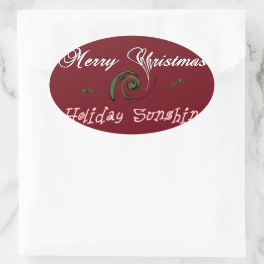 レッドメリークリスマスホリデーサンシャインウィッシュ.png 楕円形シール (バッグ)
