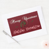 レッドメリークリスマスホリデーサンシャインウィッシュ.png 長方形シール (封筒)