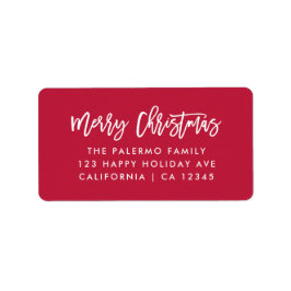 レッドメリークリスマスモダンタイポグラフィ ラベル