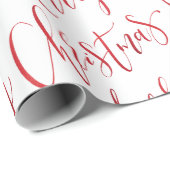 レッドメリークリスマス書道休暇 ラッピングペーパー (ロールコーナー)