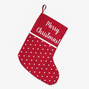 レッドメリークリスマス水玉模様フェスティバル スモールクリスマスストッキング