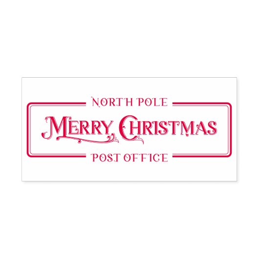 レッドメリークリスマス郵便局 セルフインキングスタンプ (デザイン)