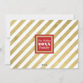 レッドメリークリスマス金ゴールドスプラットフォトホリデーカード シーズンカード (裏面)