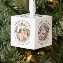 レッドメリークリスマス、フローラリースの休日の写真