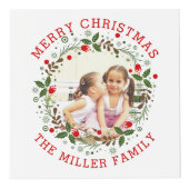 レッドメリークリスマス、フローラリースの休日の写真 フォトキューブ (右)