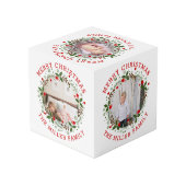 レッドメリークリスマス、フローラリースの休日の写真 フォトキューブ (裏面アングル)