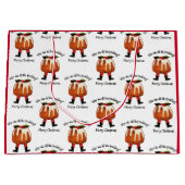 レッドメリーパーソナライズされたクリスマス大抱き枕 ラージペーパーバッグ (正面)