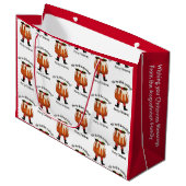 レッドメリーパーソナライズされたクリスマス大抱き枕 ラージペーパーバッグ (正面アングル)