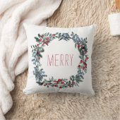 レッドメリーブルーベリー水カラーフェスティバルリース クッション (ブランケット)