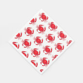 レッドメリーランド懸命シェルカニビーチ海シーフード スタンダードランチョンナプキン (角)