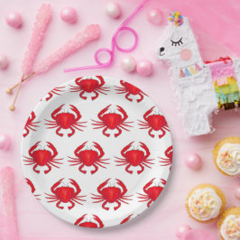 レッドメリーランド懸命シェルカニビーチ海シーフード ペーパープレート