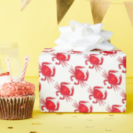 レッドメリーランド懸命シェルカニビーチ海シーフード ラッピングペーパー