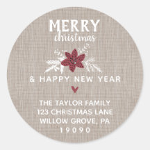 レッドメリー素朴クリスマス差出人住所