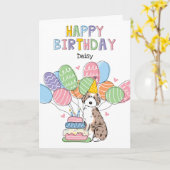 レッドメルルタンオージードルドッグハッピーバースデー カード (黄色い花)