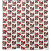 レッドメルレキャトルドッグハート シャワーカーテン (正面)