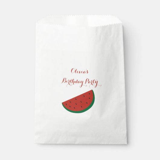 レッドメロンスイカ夏の誕生日パーティー フェイバーバッグ (正面)