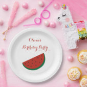 レッドメロンスイカ夏の誕生日パーティー ペーパープレート (パーティー)