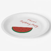 レッドメロンスイカ夏の誕生日パーティー ペーパープレート (アングル)