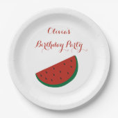 レッドメロンスイカ夏の誕生日パーティー ペーパープレート (正面)