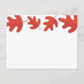 レッドメープルリーフウェディングRSVPカード インビテーションポストカード (裏面)