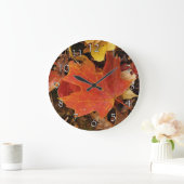レッドメープルリーフウォールクロック ラージ壁時計 (ホーム)