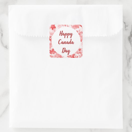 レッドメープルリーフカナダシンボルエンブレムフラッグのロゴ スクエアシール (バッグ)