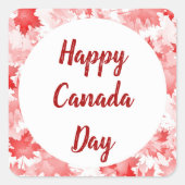 レッドメープルリーフカナダシンボルエンブレムフラッグのロゴ スクエアシール (正面)