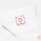 レッドメープルリーフカナダシンボルエンブレムフラッグのロゴ スクエアシール (封筒)