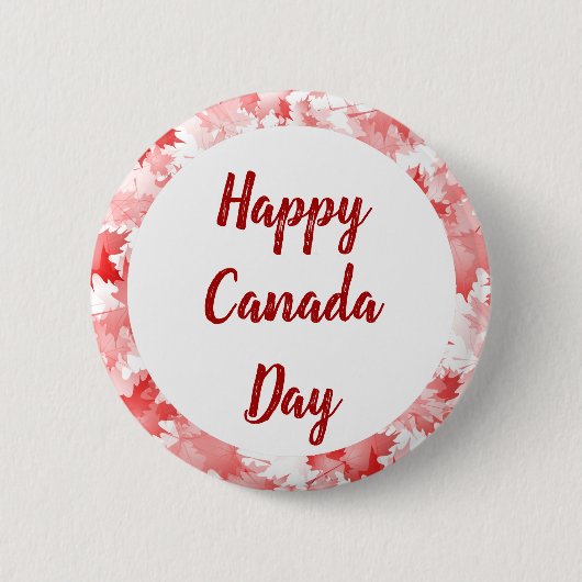 レッドメープルリーフカナダシンボルエンブレムフラッグのロゴ 缶バッジ (正面)