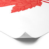 レッドメープルリーフカナダデイアートプリントno.11 ポスター (角)