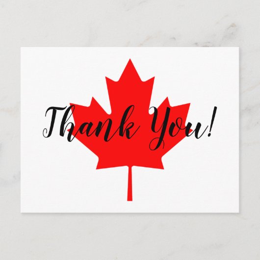 レッドメープルリーフサンキュー ポストカード (正面)