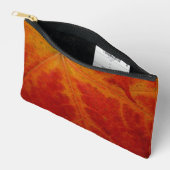 レッドメープルリーフ抽象芸術秋自然撮影 アクセサリーポーチ (見開き)