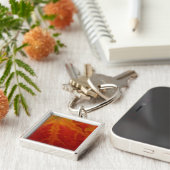 レッドメープルリーフ抽象芸術秋自然撮影 キーホルダー (側面)