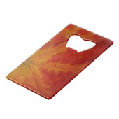 レッドメープルリーフ抽象芸術秋自然撮影 クレジットカード栓抜き (正面アングル)