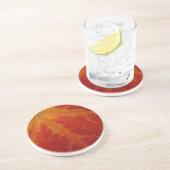 レッドメープルリーフ抽象芸術秋自然撮影 コースター (側面)