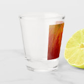 レッドメープルリーフ抽象芸術秋自然撮影 ショットグラス (左)