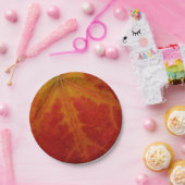 レッドメープルリーフ抽象芸術秋自然撮影 ペーパープレート (パーティー)