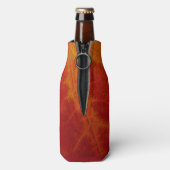 レッドメープルリーフ抽象芸術秋自然撮影 ボトルクーラー (ボトル裏面)