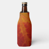 レッドメープルリーフ抽象芸術秋自然撮影 ボトルクーラー (ボトル正面)