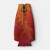 レッドメープルリーフ抽象芸術秋自然撮影 ボトルクーラー (裏面)