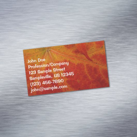 レッドメープルリーフ抽象芸術秋自然撮影 マグネット名刺 (インサイチュ)