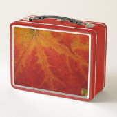 レッドメープルリーフ抽象芸術秋自然撮影 メタルランチボックス (裏面)