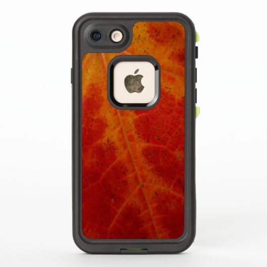 レッドメープルリーフ抽象芸術秋自然撮影 LifeProof iPhoneケース (裏面)