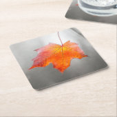 レッドメープルリーフ – ベルベット秋 スクエアペーパーコースター (アングル)
