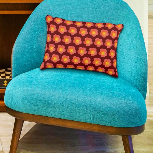 レッドモスバラフラワーシームレスパターン アクセントクッション