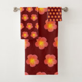 レッドモスバラフラワーシームレスパターン バスタオルセット (インサイチュ)