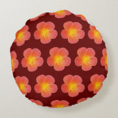 レッドモスバラフラワーシームレスパターン ラウンドクッション (裏面)