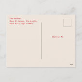 レッドモダンはっきりしたタイポグラフィChristmas One写真 シーズンポストカード (裏面)